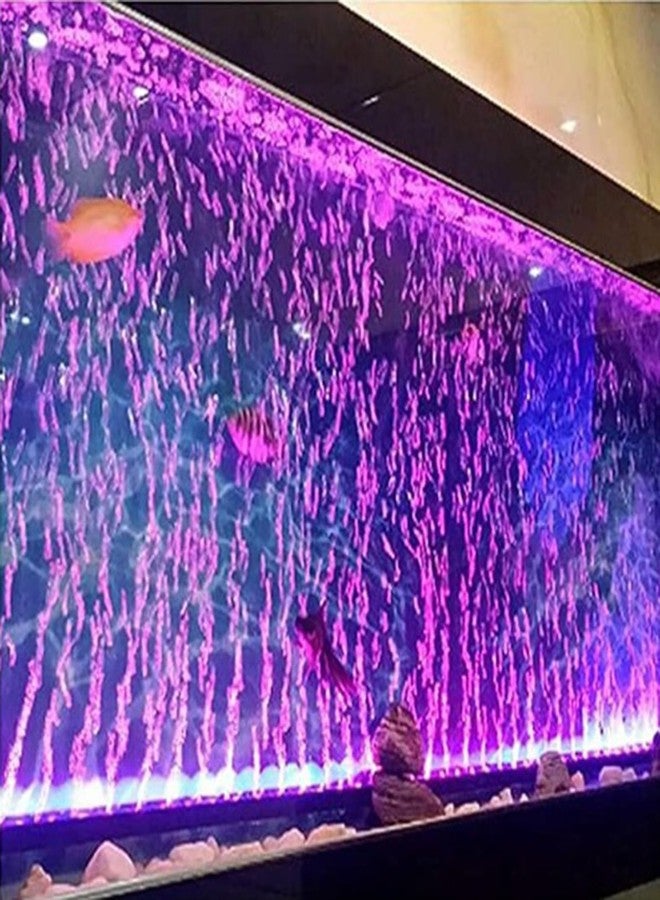 REIRQIE LED Aquarium Lights for Fish Tank,Submersible Fish Tank Light with Air Bubbler Hole Bubble Wall RGB Color Changing Brightness Adjustable Waterproof Remote Control Bubble Tube Light,7W 26inch